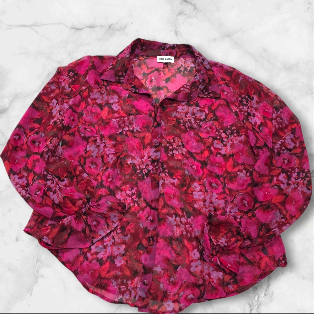 Steve Madden Woman's Long Sleeve Blouse Shirt  Top Size Xtra Large (XL) B12